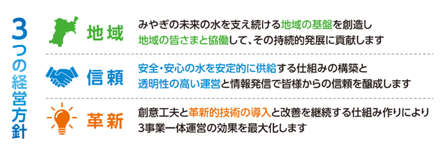 当社の3つの経営方針 地域・信頼・革新